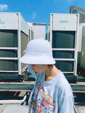 「SPINNS（スピンズ）のアイテム（ハット）」を使った、kimiratsukaさん（レディース・155cm）の夏コーディネート