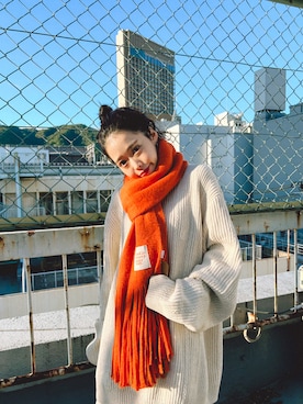 「SPINNS（スピンズ）のアイテム（マフラー）」を使った、kimiratsukaさん（レディース・155cm）の秋コーディネート