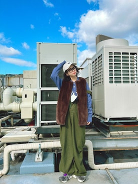 「SPINNS（スピンズ）のアイテム（ベスト）」を使った、kimiratsukaさん（レディース・155cm）の冬コーディネート