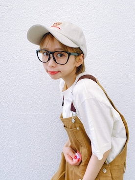 「コーディネート」｜「アイテム（キャップ）」を使った、kimiratsukaさん（レディース・155cm）の夏コーディネート