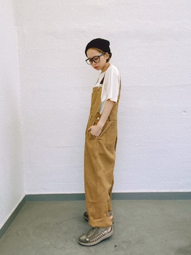 「SPINNS（スピンズ）のアイテム（サロペット/オーバーオール）」を使った、kimiratsukaさん（レディース・155cm）の夏コーディネート