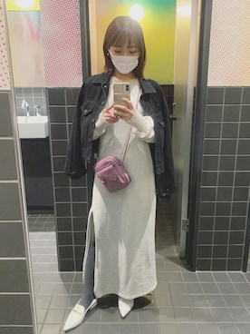 「スウェットワンピース」｜「アイテム（ローファー）」を使った、アオイ♡さん（レディース・150cm）の秋コーディネート