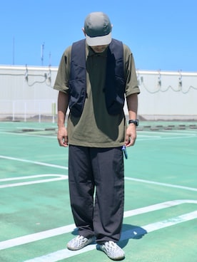 「MERRELL（メレル）のアイテム」を使った、ぼんじりさん（メンズ・179cm）の夏コーディネート