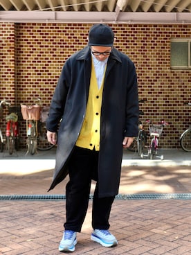 「マイベストコーデ2022」｜「アイテム（ステンカラーコート）」を使った、ぼんじりさん（メンズ・179cm）の冬コーディネート