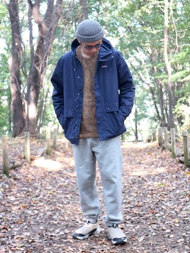 「patagonia」｜「アイテム（スウェットパンツ）」を使った、ぼんじりさん（メンズ・179cm）の秋コーディネート
