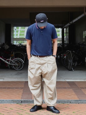 「patagonia」｜「アイテム（アナログ腕時計）」を使った、ぼんじりさん（メンズ・179cm）の春コーディネート