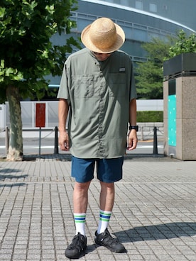「アイテム（ソックス/靴下）」を使った、ぼんじりさん（メンズ・179cm）の夏コーディネート