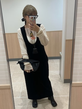 「アイテム（シュシュ）」を使った、manachin◡̈*さん（レディース・156cm）の秋コーディネート