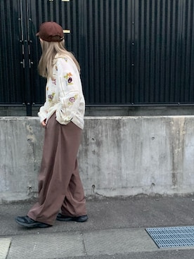 「TODAYFUL（トゥデイフル）のアイテム（帽子）」を使った、manachin◡̈*さん（レディース・156cm）の春コーディネート