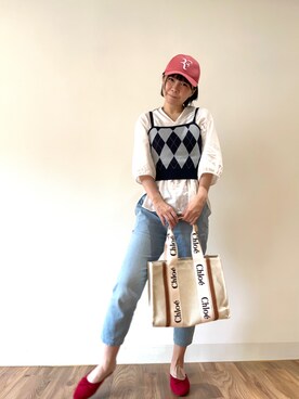 「GUコーデ」｜「アイテム（バレエシューズ）」を使った、Emma wuさん（レディース・160cm）の春コーディネート