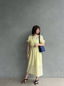「アイテム（ワンピース/ドレス）」を使った、Emma wuさん（レディース・160cm・40代）の春コーディネート