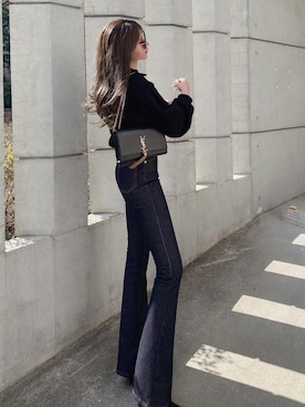 「SAINT LAURENT PARIS（サンローランパリ）のアイテム」を使った、Akaneさん（レディース・163cm）の春コーディネート