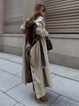 「madder vintage」｜「アイテム（トレンチコート）」を使った、Akaneさん（レディース・163cm）の春コーディネート