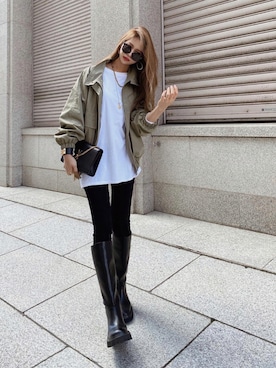 「madder vintage」｜「アイテム（ナイロンジャケット）」を使った、Akaneさん（レディース・163cm）の秋コーディネート