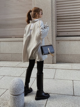 「SAINT LAURENT PARIS（サンローランパリ）のアイテム」を使った、Akaneさん（レディース・163cm）の秋コーディネート