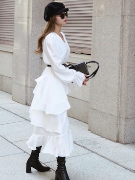 「madder vintage」｜「アイテム（帽子）」を使った、Akaneさん（レディース・163cm）の冬コーディネート