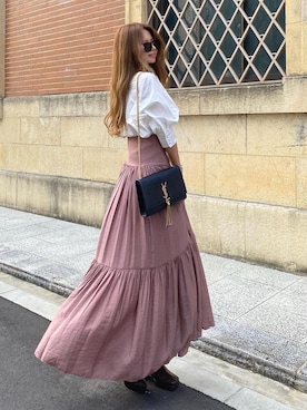 「SAINT LAURENT PARIS（サンローランパリ）のアイテム」を使った、Akaneさん（レディース・163cm）の秋コーディネート