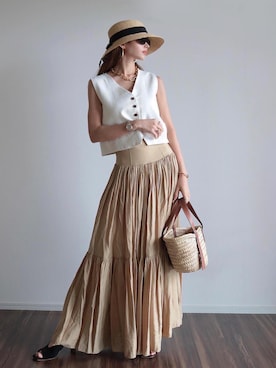 「madder vintage」｜「アイテム（帽子）」を使った、Akaneさん（レディース・163cm）の夏コーディネート