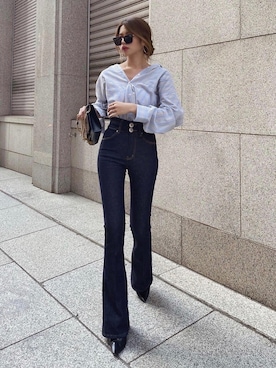 「SAINT LAURENT PARIS（サンローランパリ）のアイテム」を使った、Akaneさん（レディース・163cm）の春コーディネート