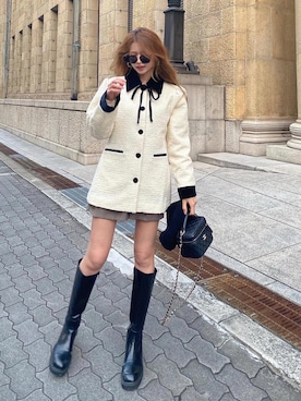 「madder vintage」｜「アイテム（ジャケット/アウター）」を使った、Akaneさん（レディース・163cm）の冬コーディネート