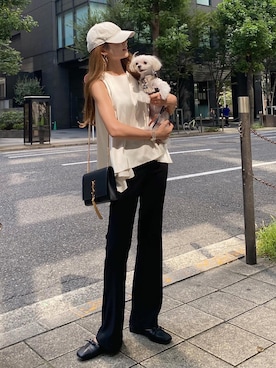 「SAINT LAURENT PARIS（サンローランパリ）のアイテム」を使った、Akaneさん（レディース・163cm）の夏コーディネート