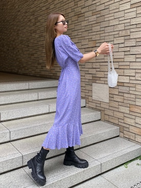 「ビーズバッグ」｜「アイテム（ブーツ）」を使った、Akaneさん（レディース・163cm）の夏コーディネート