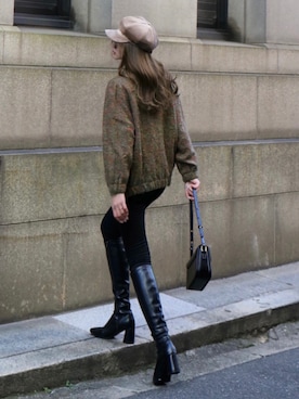 「madder vintage」｜「アイテム（帽子）」を使った、Akaneさん（レディース・163cm）の冬コーディネート