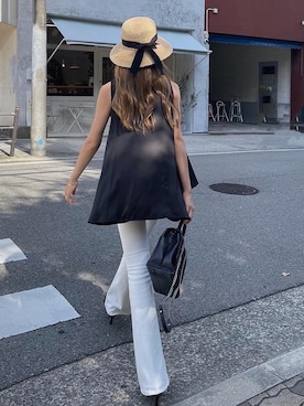 「chanel」｜「アイテム（帽子）」を使った、Akaneさん（レディース・163cm）の夏コーディネート