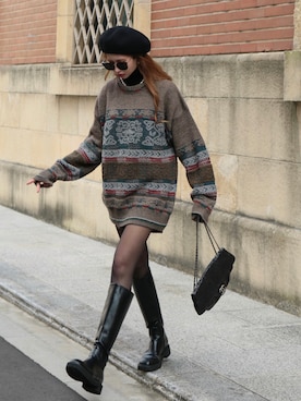 「madder vintage」｜「アイテム（ブーツ）」を使った、Akaneさん（レディース・163cm）の冬コーディネート