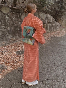 「アイテム（着物）」を使った、Akaneさん（レディース・163cm）の冬コーディネート