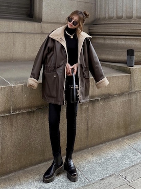 「madder vintage」｜「アイテム（ブーツ）」を使った、Akaneさん（レディース・163cm）の冬コーディネート