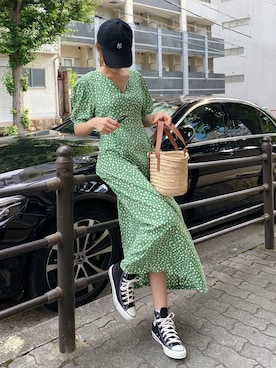 「madder vintage」｜「アイテム（帽子）」を使った、Akaneさん（レディース・163cm）の夏コーディネート