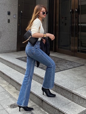「SAINT LAURENT PARIS（サンローランパリ）のアイテム」を使った、Akaneさん（レディース・163cm）の春コーディネート