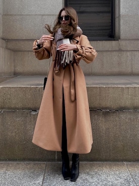 「SAINT LAURENT PARIS（サンローランパリ）のアイテム」を使った、Akaneさん（レディース・163cm）の冬コーディネート