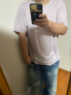 Uniqlo ユニクロ のtシャツ カットソー ピンク系 を使ったメンズ人気ファッションコーディネート Wear