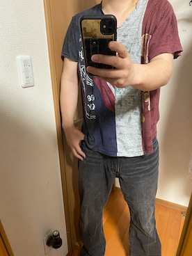 「フレアデニム」｜flocon de neige(ZOZOブランド化2021プロフ応援お願いします）さん（メンズ・177cm）の夏コーディネート