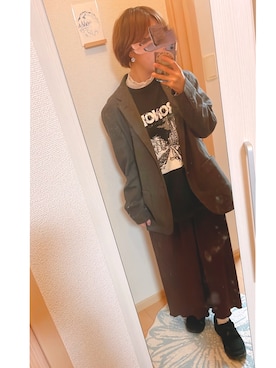 「アイテム（イヤリング）」を使った、ユズルさん（レディース・151cm）の秋コーディネート