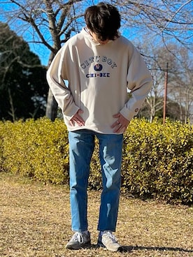 「アイテム（パーカー）」を使った、みやぽよさん（メンズ・175cm・20代）の冬コーディネート