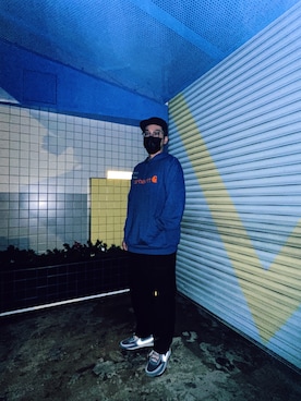 「CLOT（クロット）のアイテム」を使った、阿展さん（メンズ・175cm）の冬コーディネート