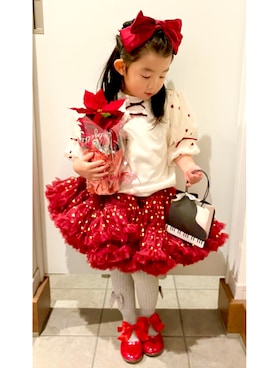 「アイテム（Tシャツ/カットソー）」を使った、megmeg29さん（キッズ・110cm）の冬コーディネート