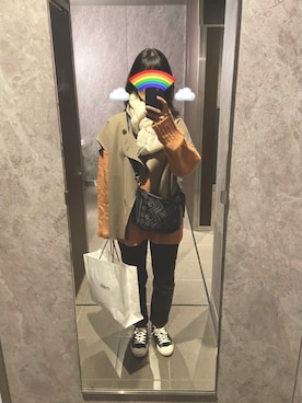 「Desigual（デシグアル）のアイテム（ショルダーバッグ）」を使った、みさん（レディース・164cm）の秋コーディネート