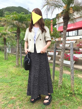 「chocomee（チョコミー）のアイテム（スカート）」を使った、misat☺︎  さん（レディース・154cm）の夏コーディネート