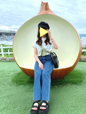 「reca（レカ）のアイテム（帽子）」を使った、misat☺︎  さん（レディース・154cm）の夏コーディネート