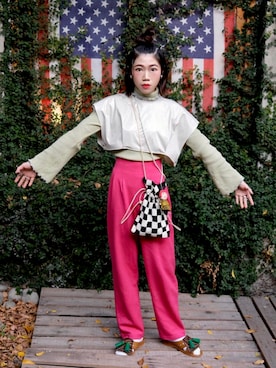 「Ray BEAMS（レイビームス）のアイテム（ベスト、グレー系）」を使った、yukaさん（レディース・153cm）の冬コーディネート