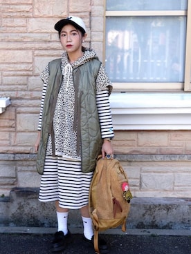「ORCIVAL（オーシバル）のアイテム（ワンピース/ドレス）」を使った、yukaさん（レディース・153cm）の冬コーディネート