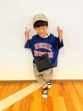 「アイテム（タンクトップ、ホワイト系）」を使った、DAIYA⭐︎REMIさん（キッズ・100cm）の秋コーディネート