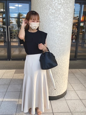 「襟付きトップス」｜「アイテム（アクセサリー）」を使った、み。さん（レディース・153cm）の夏コーディネート