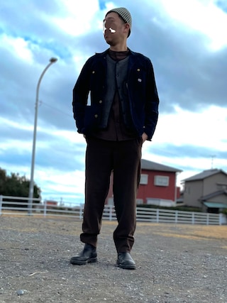 monkey time コーデュロイ　上下セットアップ　ブラック monkey time コーデュロイ上下セットアップブラック