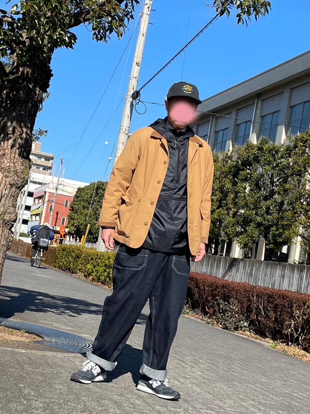 「休日スタイル、メンズコーデ、シンプルスタイル、ビッグシルエット、レイヤードスタイル、秋冬コーデ、ハンティングジャケット、スニーカー」｜「EU,US NEW BALANCEの◇NEW BALANCE / ニューバランス M1400（スニーカー、ブルー系）」を使った、gozou12345さん（メンズ・175cm）の冬コーディネートの1枚目の写真