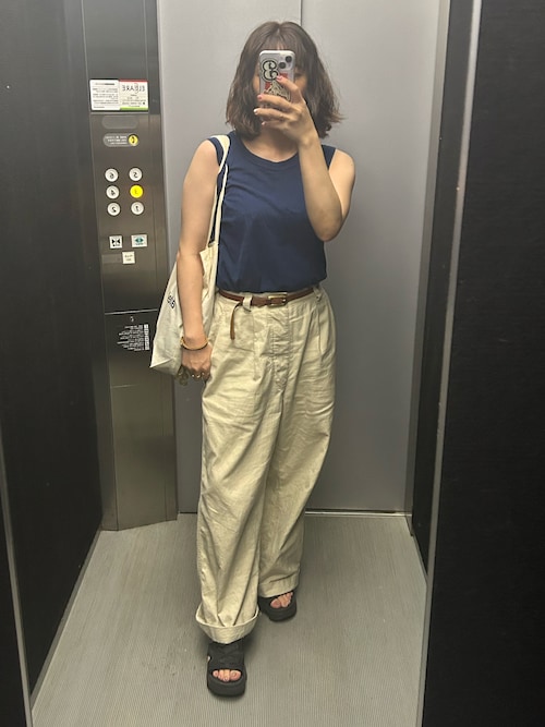 美品 MHL エムエイチエル バンドカラーシャツ ベージュ 洗える コットン 美品✨MHL. マーガレットハウエル コットン100% バンドカラー
